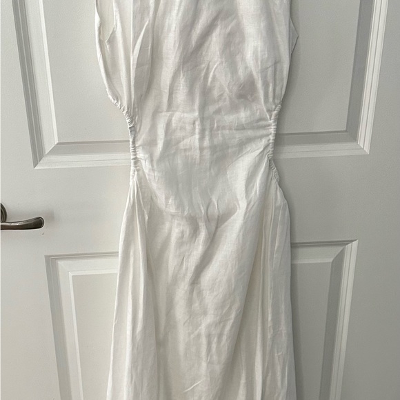 SIR The Label White Linen MIDI Dress w/ Side and Back Cutout, Size 2 (US 6) New - Picture 2 of 8